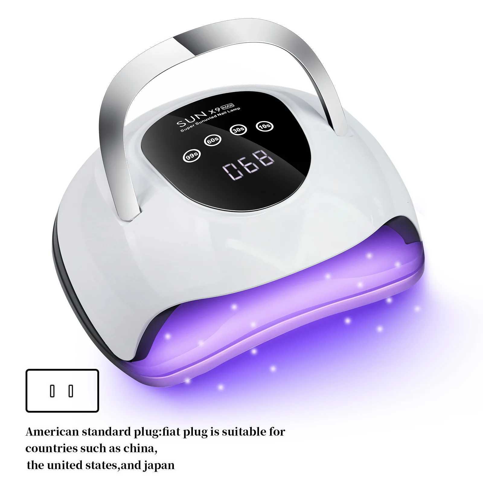 220W High Power UV Nail Lamp 2X Faster Gel Polish Dryer with 57 LED Professional Manicure Light with Timer ModesT251216