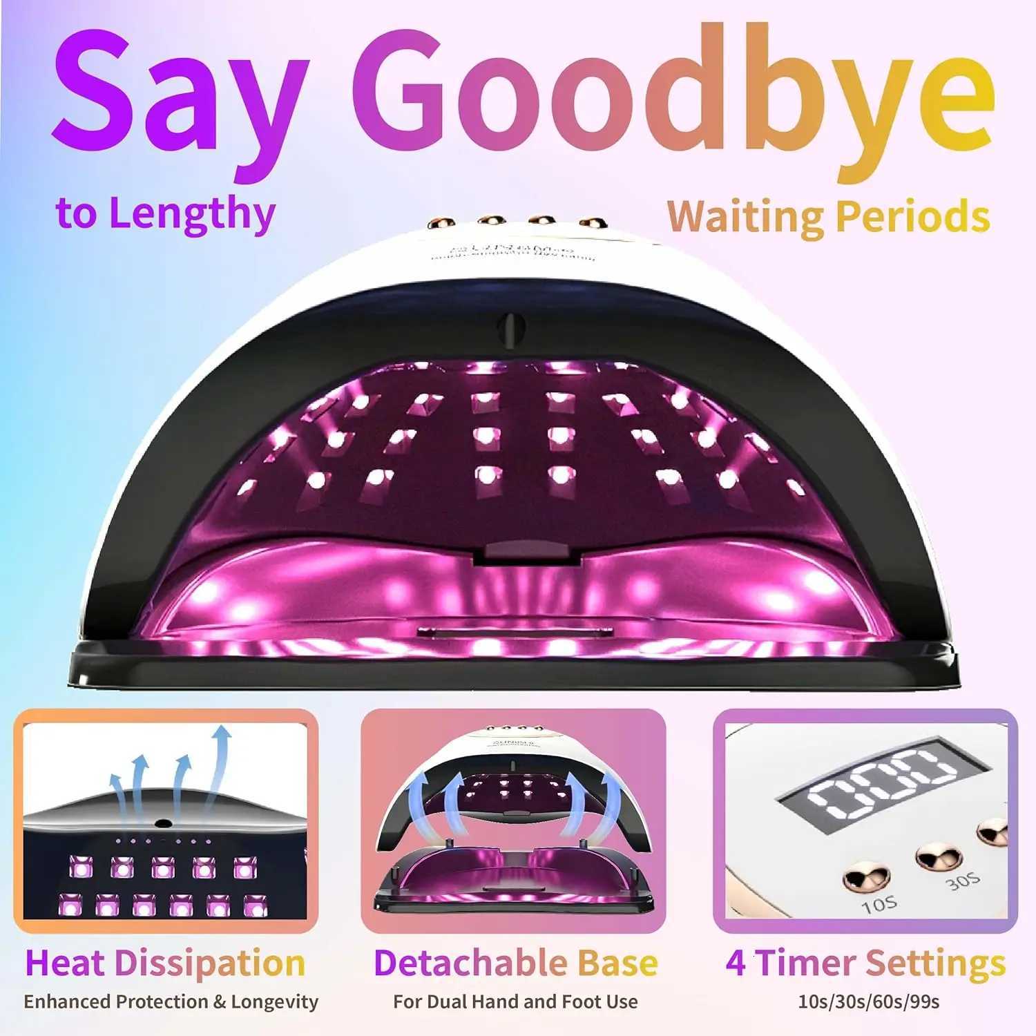 LED Nail Lamp For Manicure 280W Nail Dryer Machine UV Drying Lamp For Curing UV Gel Nail Polish With Motion Sensing LCD DisplayT251216