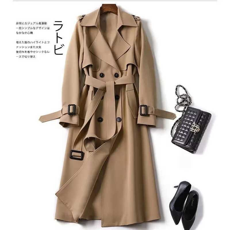 Autumn Winter Long Sleeve Trench Coat For Women 2024 Fashion Loose Office Lady Long Outerwears Jacket Coats Female ClothingT251216