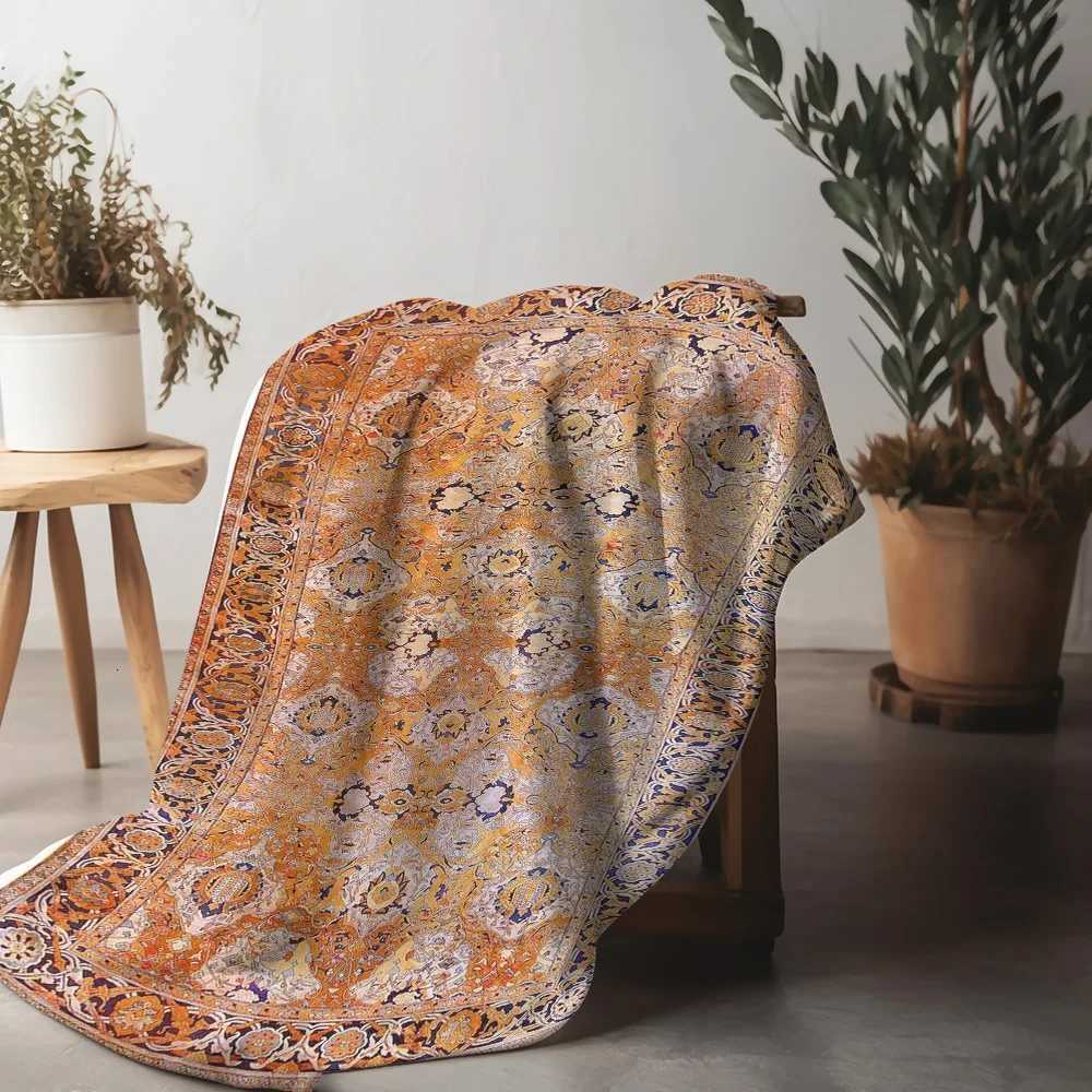 Vibrant Floral Embroidered Blanket Throw Sofa Bed Decorative Cotton Rug Blanket Warm Cozy Home Decor H251216 - view 4