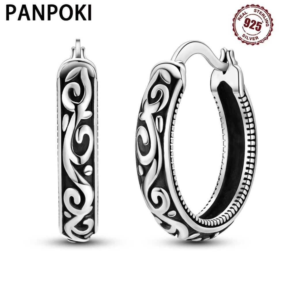 925 Sterling Silver Retro Grass Pattern Earrings Jewelry Versatile Hoop Earrings For Women Jewelry Birthday Party Fine Gifts G251216