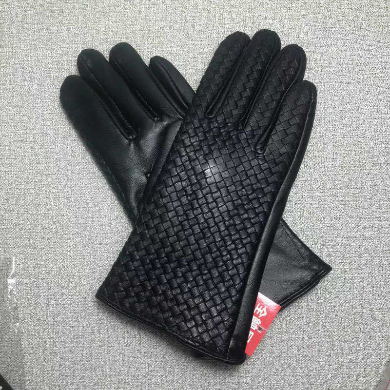 Womens Sheepskin Gloves Touch Screen Leather Fashion Sheepskin Woven Warm Wool Knitted Lining Driving Gloves High end 241226 R251024