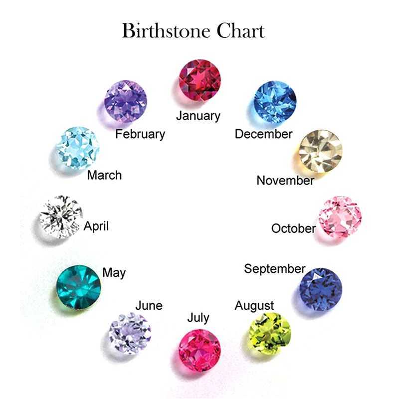 12 Months Birthstone Angle Wing Charm Necklace Gold Plated Stainless Steel Necklace For Women Girls Birthday Gifts M251216