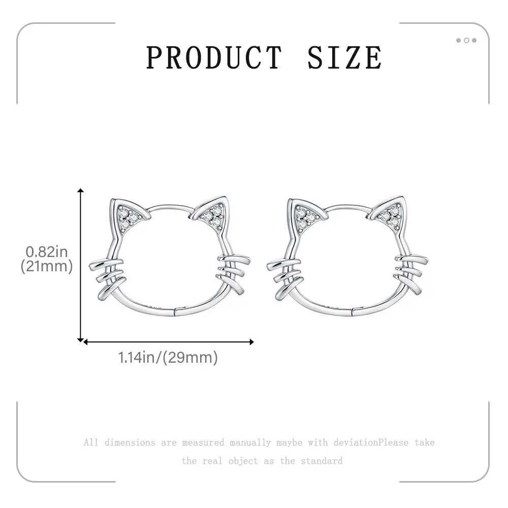 2025 Fashion Simple Hollow Cute Cat Stud Earrings Womens Sterling Silver Hypoallergenic Earrings Teen Jewelry Gifts G251216
