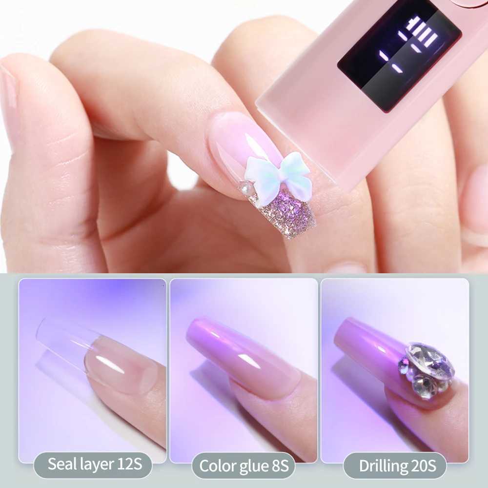 Mini Nail Dryer Lamp With Battery UV LED Nail Light For Curing All Nail Gel USB Rechargeable Nail Art Tool Home Travel UseT251216