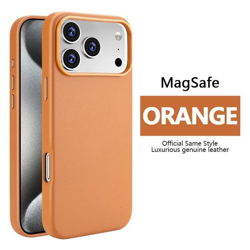 Luxury MagSafe Case for Apple iPhone 17 Pro Max 16 13 14 15 iPhone17 Air PU Leather Official Style MacSafe Magnetic Phone Cover