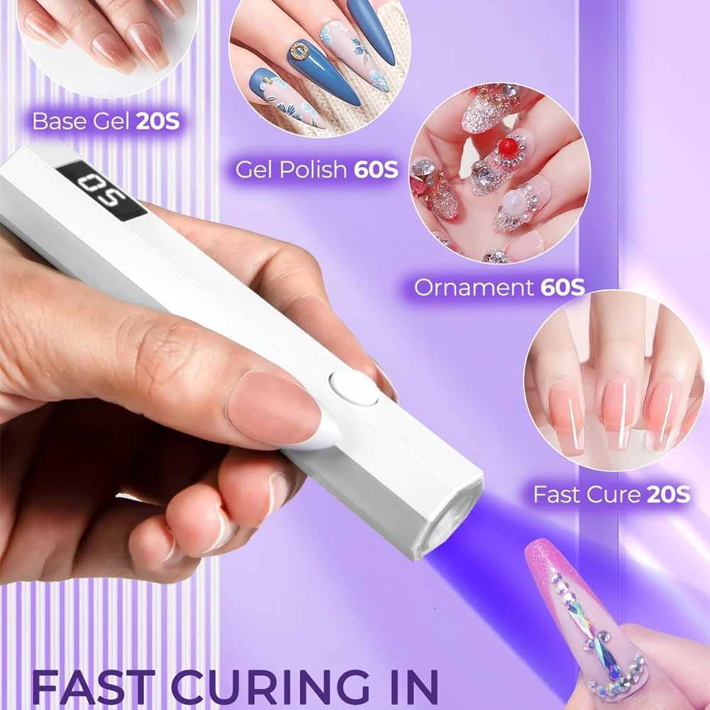 Portable Nail Lamp Handheld Mini Timing Display Family Quick Dry Flashlight Pen Chargeable Nail Dryer Machine Uv Led Nail LampT251216