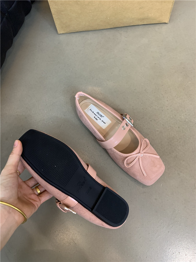 Free shipping designer women's casual shoes new flat bottomed bow ballet shoes silver belt buckle Mary Zhen shoes multi colored 36-42