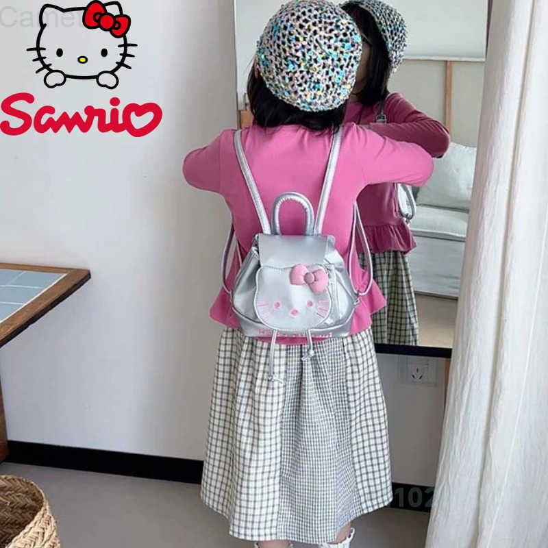 Sanrio HelloKitty 2025 New Student Backpack Fashion High Quality Pu Womens Shopping Backpack Cartoon Versatile Girl Mini Backpack H251216