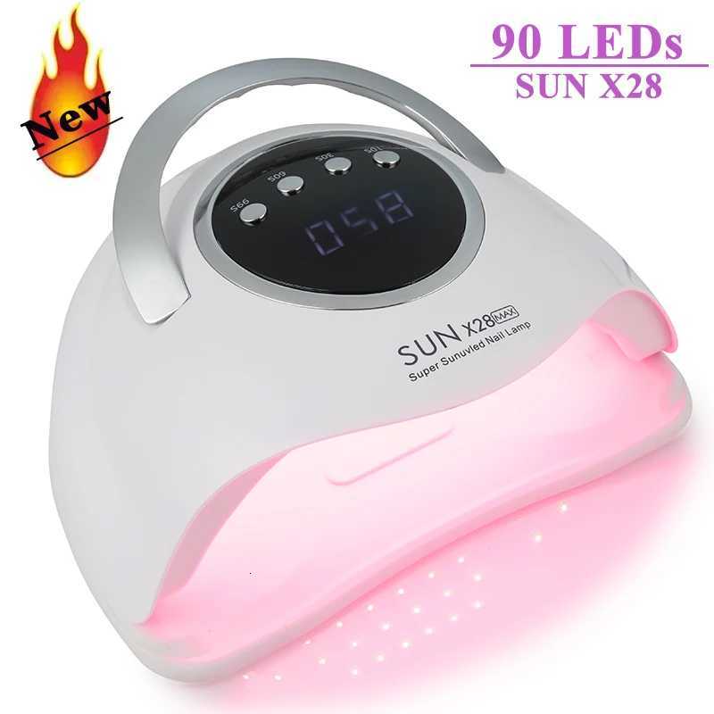 SUN X28MAX 90LED UV Lamp for Nails Gel Polish Drying With LED Display Auto Sensor Professional Manicure Lamp Dryer Home Use ToolT251216