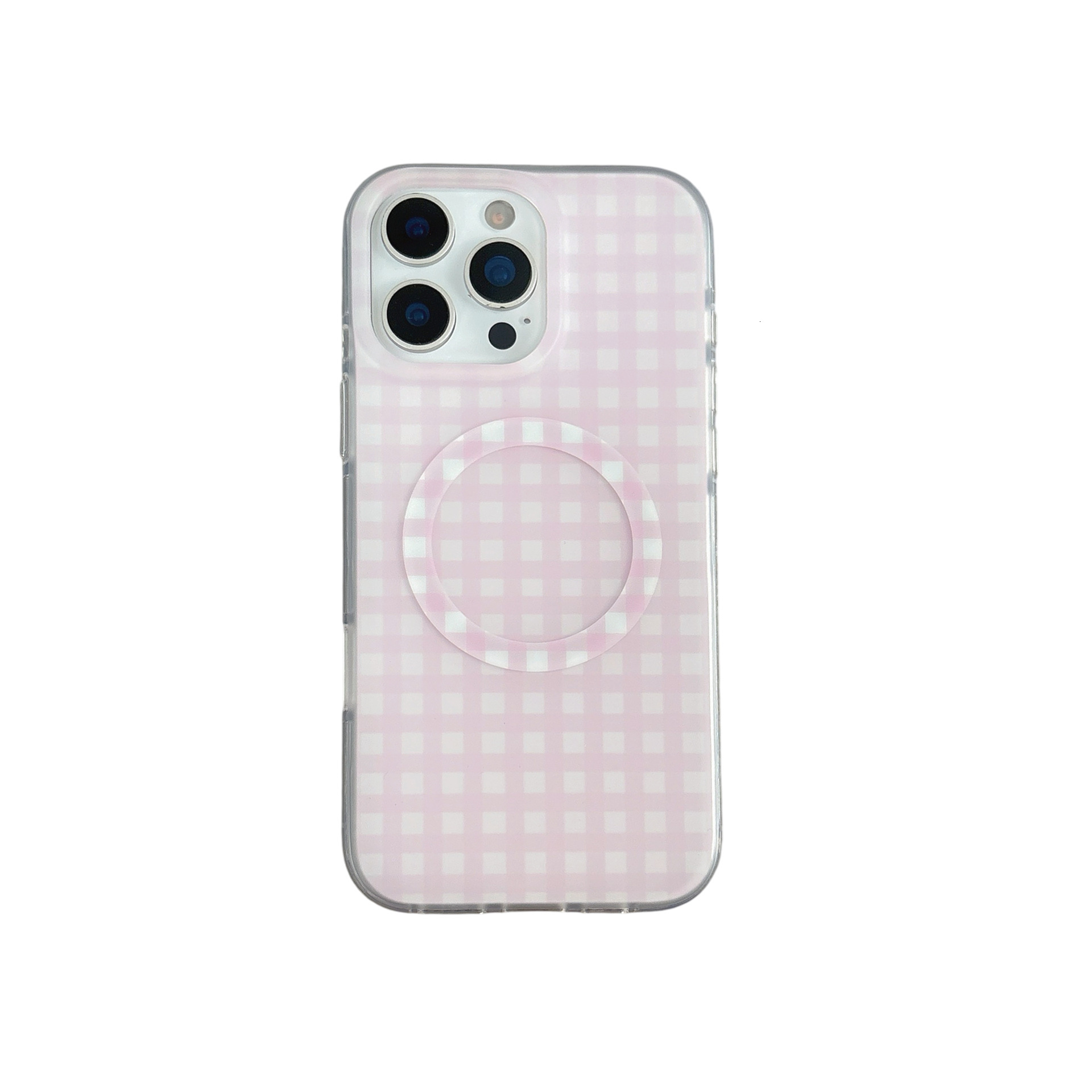 Magnetic Heart Stand Compatible with iPhone 17 Pro Max Apple 16P Phone Case 14/15 Solid Color Plaid