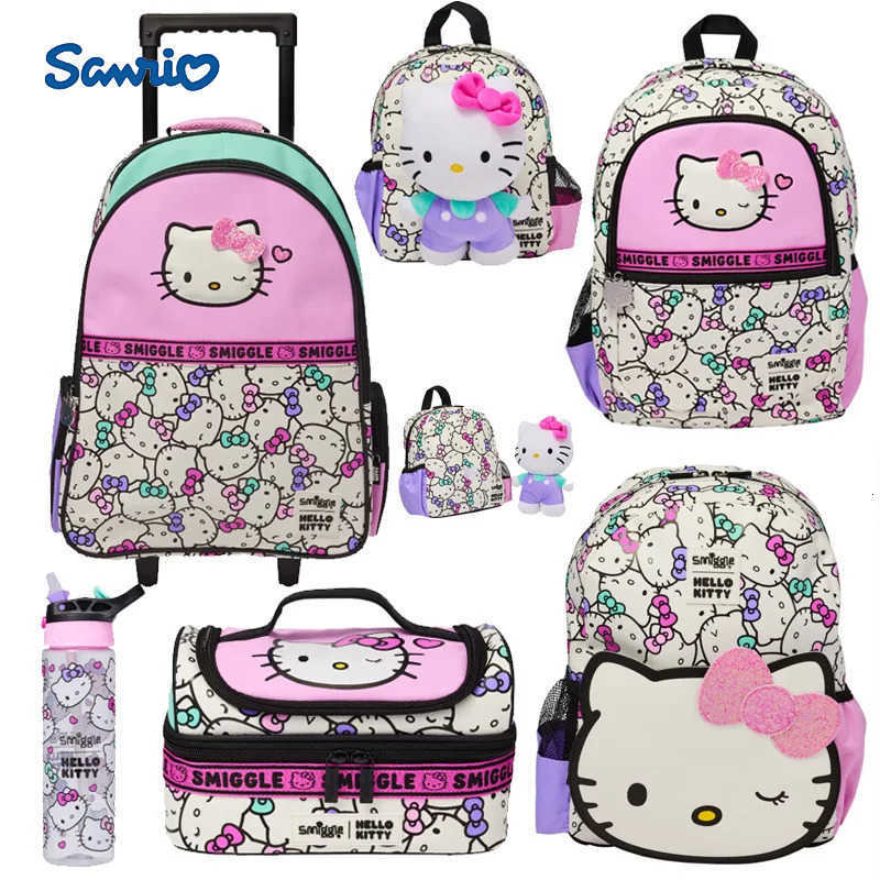 Sanrio Hello Kitty Elementary School Backpack Reduce Burden Ultra Light Backpack Child Stationery Pen Box Lunch Bag Girl Gift H251216
