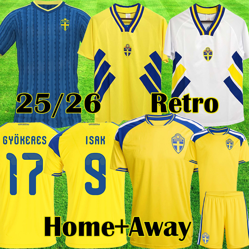 2026 2027 SWEDEN soccer Jerseys Gyokeres ISAK Elanga Bergvall Larsson Nygren unifor Retro 1994 Home Away kidFootball Shirt