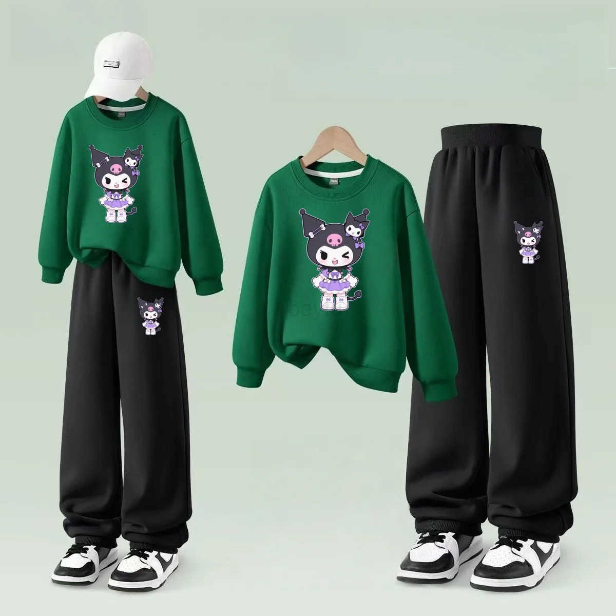 Sanrio Autumn Baby Girl Clothes Set Cartoon Printed Pullover Sweatshirts Top And Pants Bottom 2 Pieces Suit Kid Children Boy Tracksuits H2512161121