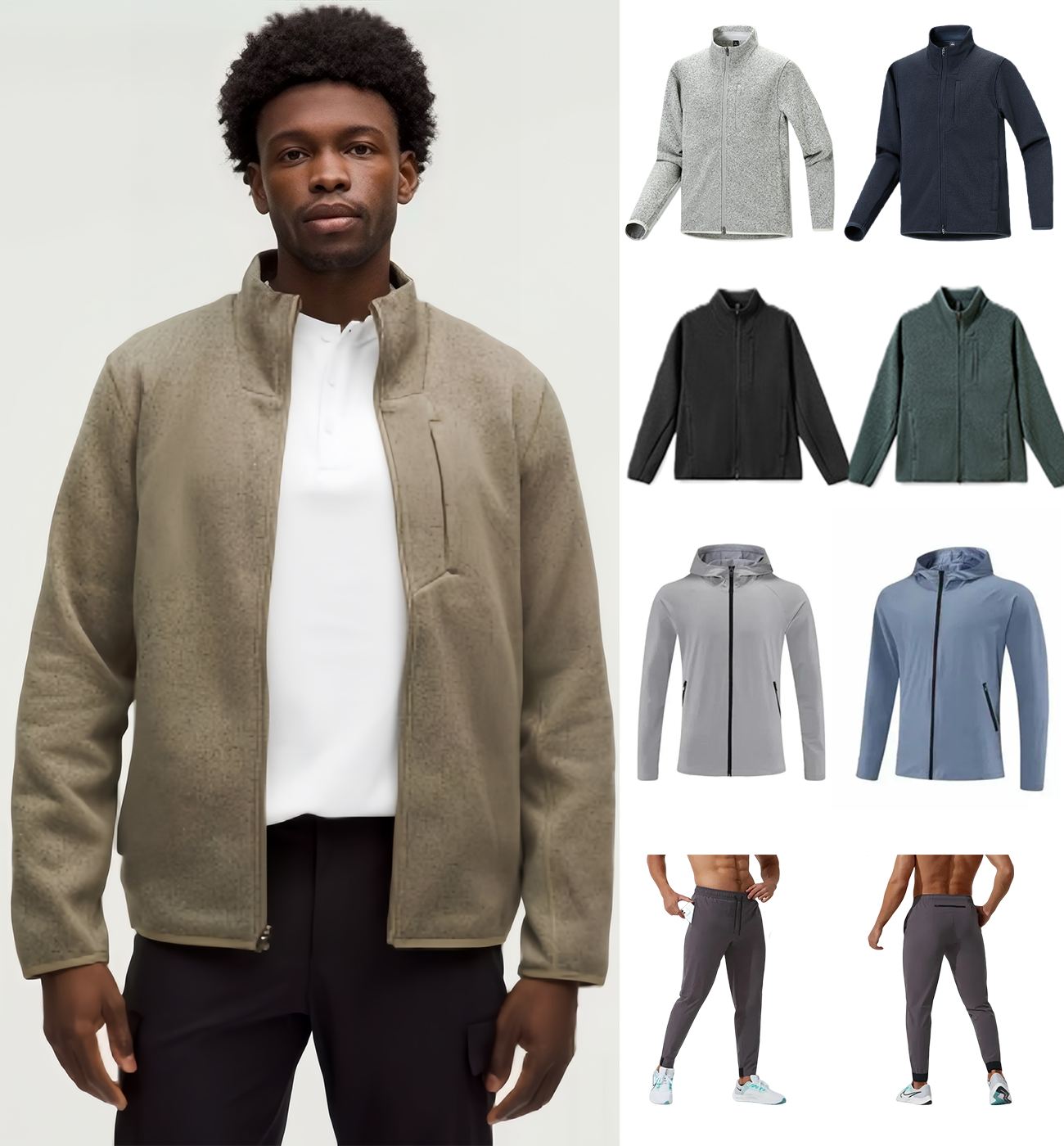 2026 Gym Clothe Set New Thermal Sojourn Jacket Designer Outdoor Sports Casual Down Jacket Warm workout set Middle Layer Knitted Sweater Coat Men Sport Bra