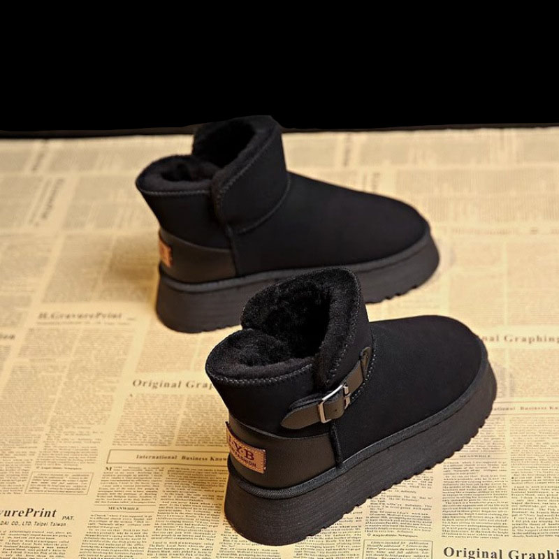 Designer shoes free shipping Winter snow boots women solid color with suede frosted leather retro style