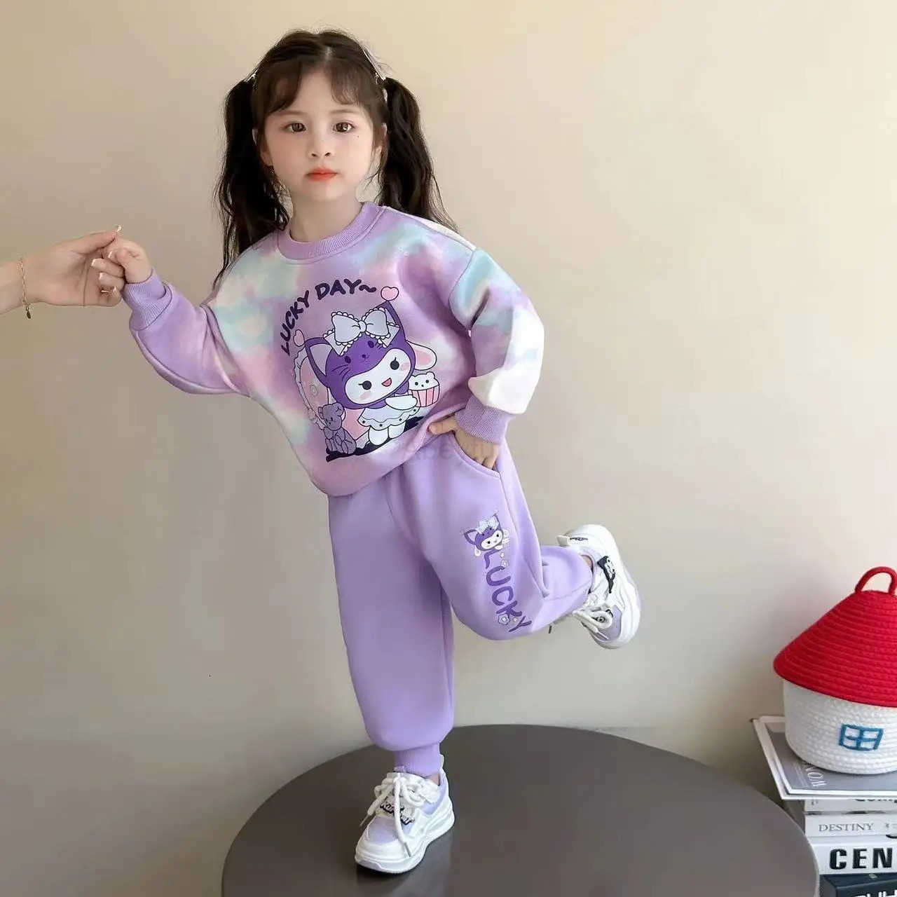 Sanrio Autumn Baby Girl Clothes Set Cartoon Printed Pullover Sweatshirts Top And Pants Bottom 2 Pieces Suit Kid Children Boy Tracksuits H251216112
