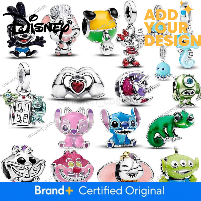 custom Disney NEW in 925 silver charm Cheshire Cat Stitch Charm beadOriginal Women Bracelet Necklace Pendant Halloween Jewelry Gift H251011