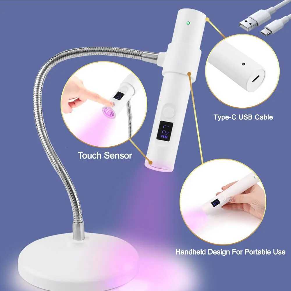 UV Lamp for Nail 2 in 1 Nail Lamp Portable Nail Dryer Stand Hold Handheld UV LED Nail Lamp Mini Nail Drying Light for Home SalonT251216