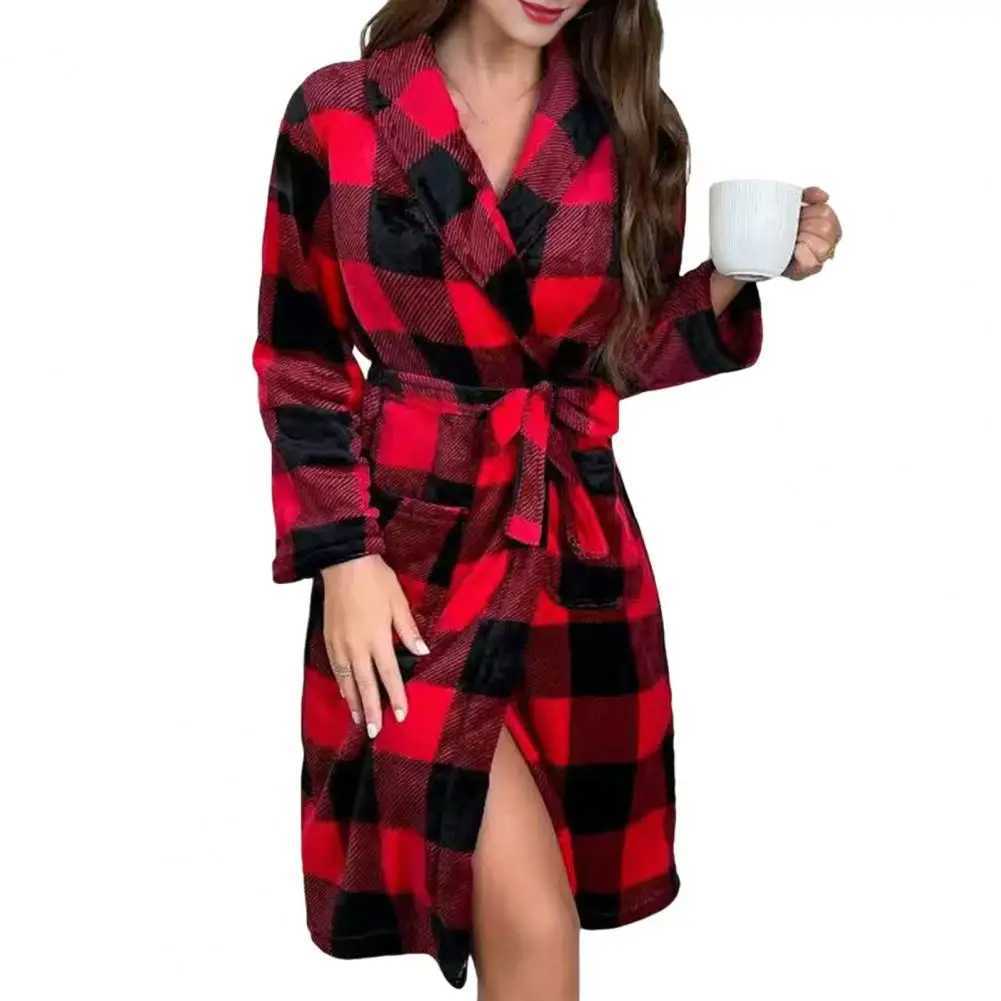 Fleece Robe for Women Soft Plush Thick Warm Bathrobe Winter Belted Fuzzy House Coat Fluffy Nightgown with Pocket C251216