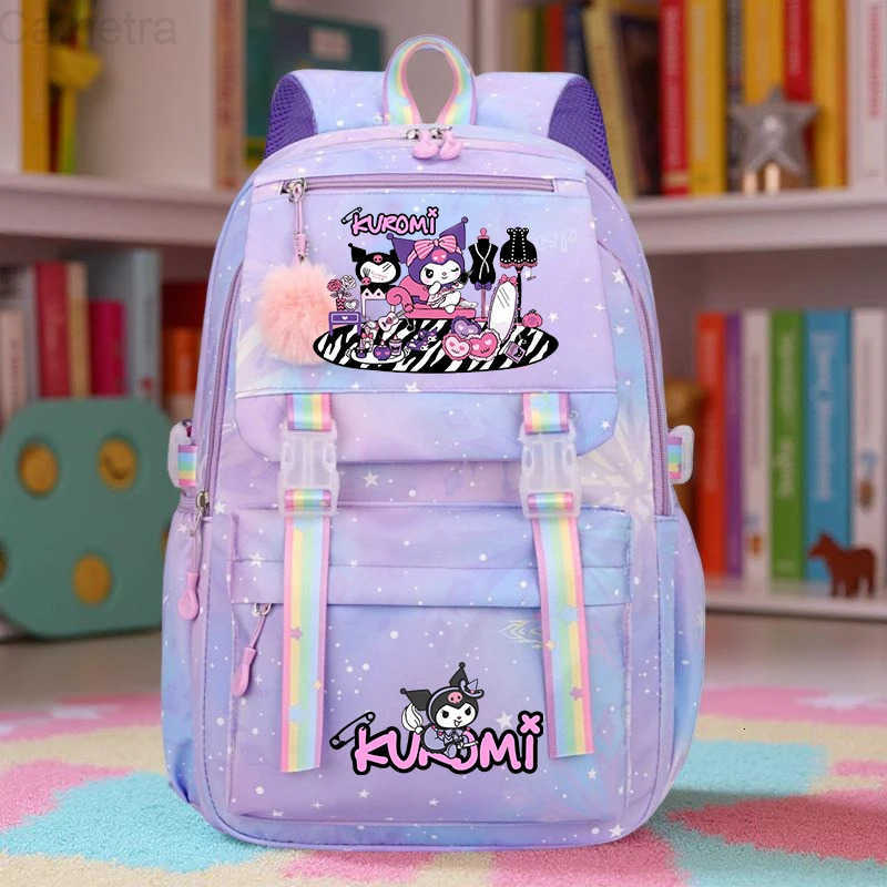 Sanrio Cinnamoroll Teen Girls Backpack Teen Travel SchoolBag Large Capacity Lightweight Kuromi Print Daypack for School or Daily Use H251216