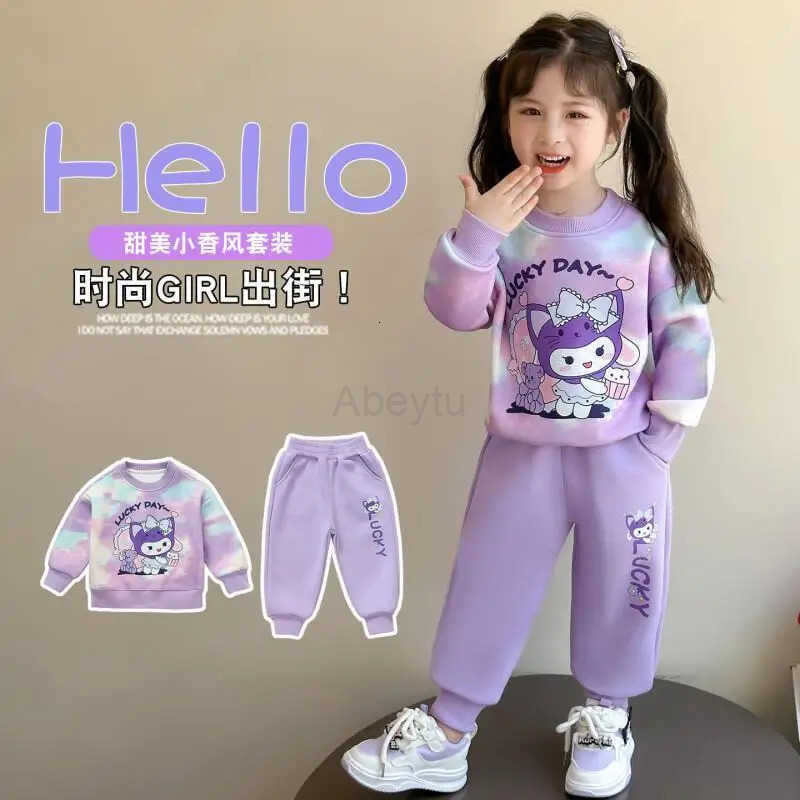 Sanrio Hello Kitty Two-Piece Set Kids Kawaii Y2K Anime Childrens Clothing Kuromi Casual Girls Autumn Baby Spring Girls Winter H251216