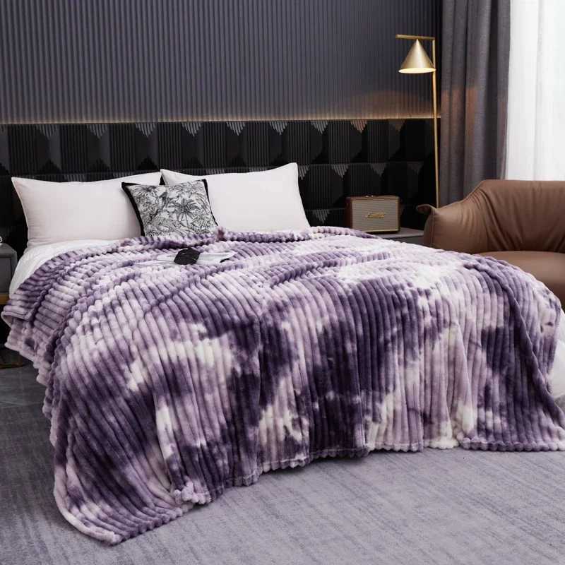 High Quality Blanket for Beds Tie Dyeing Warm Manta Single/Queen/King Flannel Fleece Thow Blanket Thick Warm Plaids Sofa Blanket H251216 - view 5