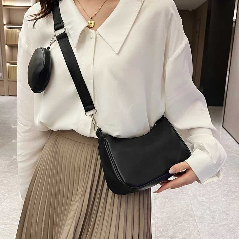 Fashion Ladies Hobos Underarm Bag Simple Women Shoulder Crossbody Bags Female Girls Small Handbags with Purse M251216