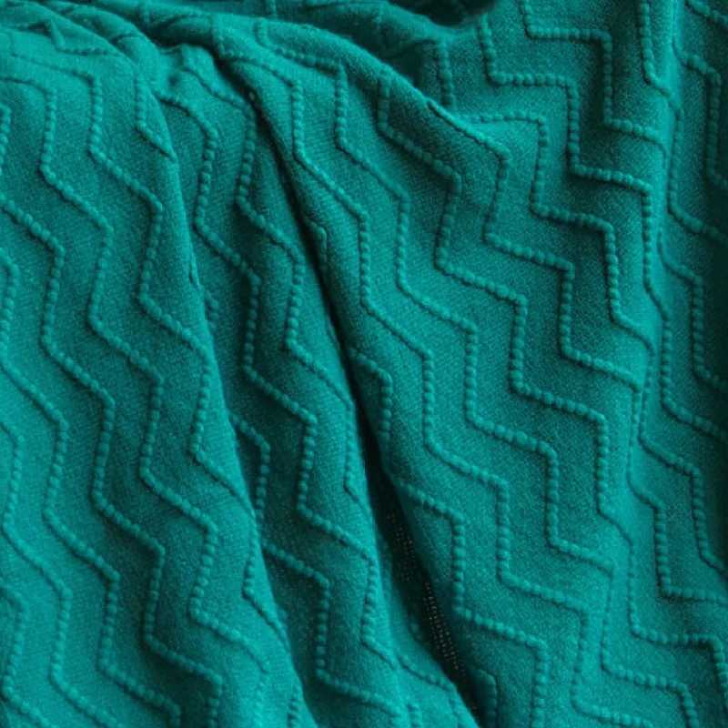 Green Christmas Wave Knitted Blankets Textured Solid Soft Couch Cover Decorative Cozy Knitted Blanket with tassels Gift Blankets H251216 - view 3