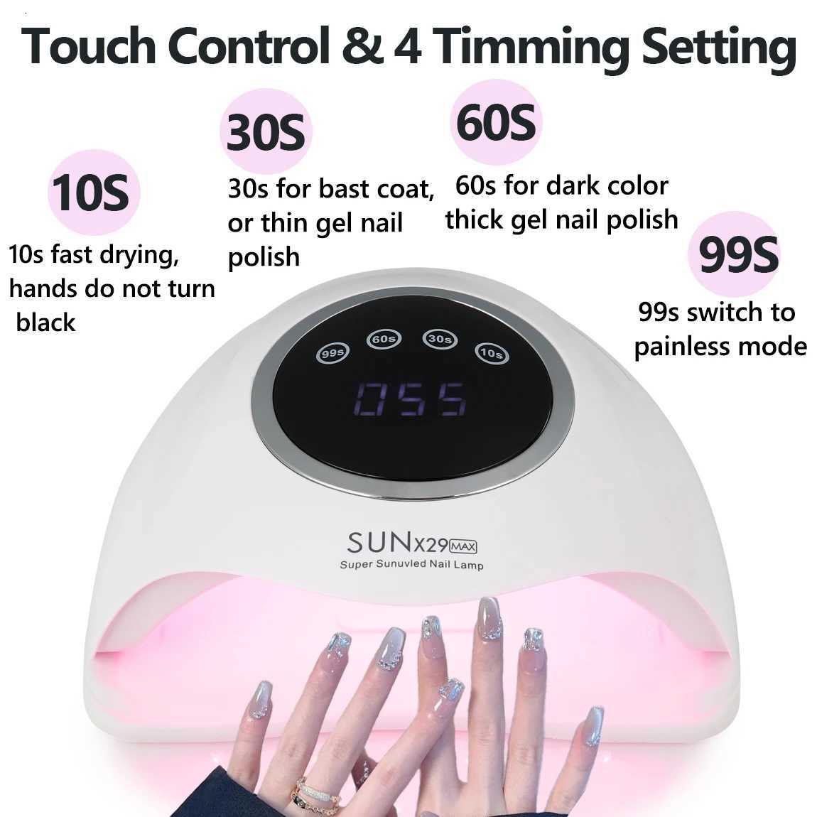 New 90 Bead UV/LED Professional Nail Dryer 4 Intelligent Timed Mode Nail Lamps Fast Drying Nail EquipmentT251216