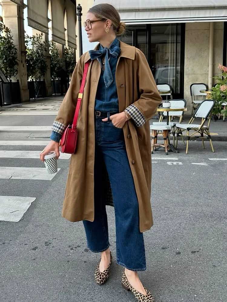 UK Fashion Shop Plaid Lining Double-Sided Trench Coats Woman Free Shipping Clearance Womens Autumn Coat Jacket Korean OuterwearT251216