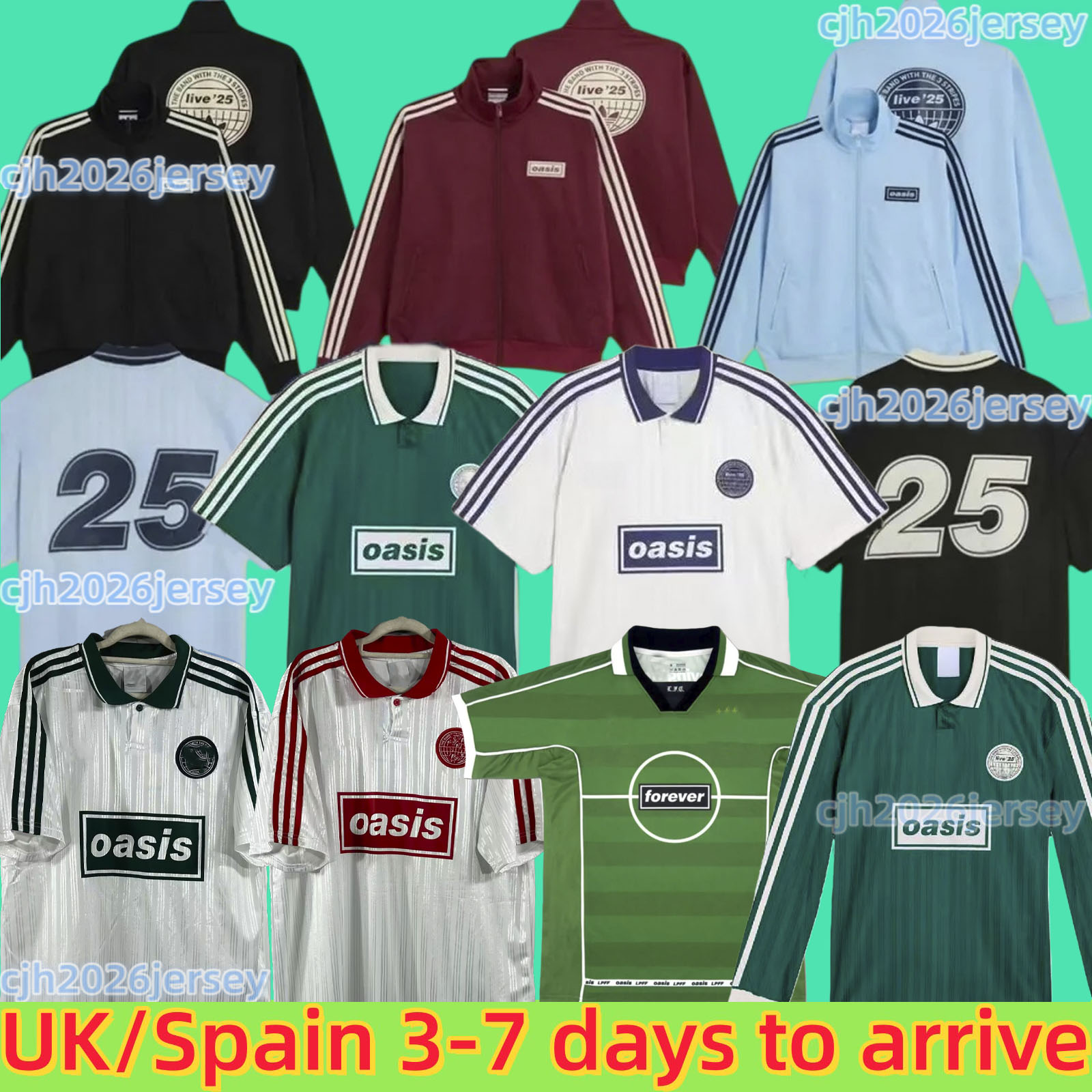 25 26 Oasis Tour Jacquard Jersey soccer maillot de foot football black Oasis Live Bohemians 2025 135th Anniversary Football Shirts Kit Fontaines OasisS