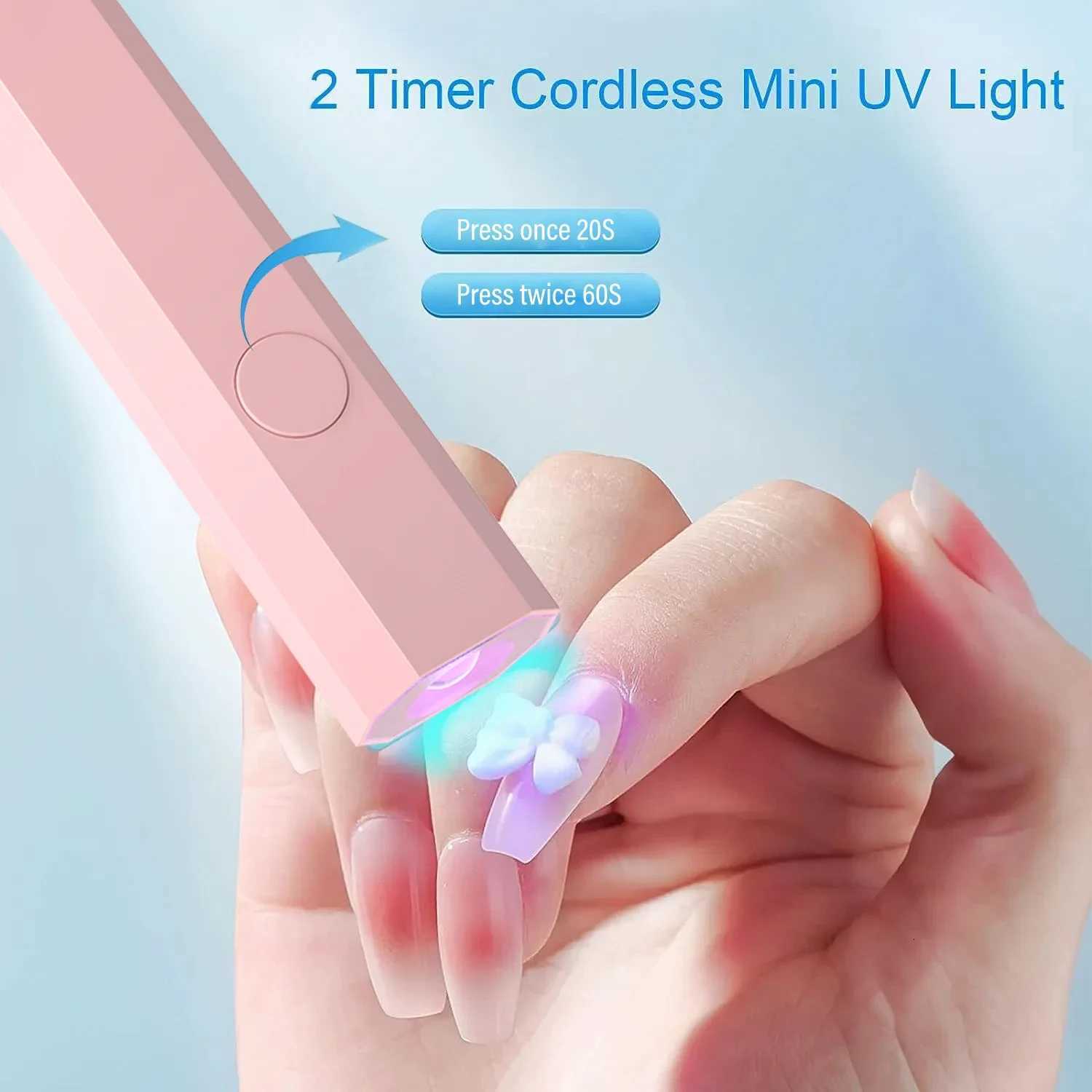 Convenient Handheld Nail Dryer Lamp UV/LED Nail Curing All Gel Polish Nail Art Tool USB Rechargeabl Quick Dry Nail LampT251216