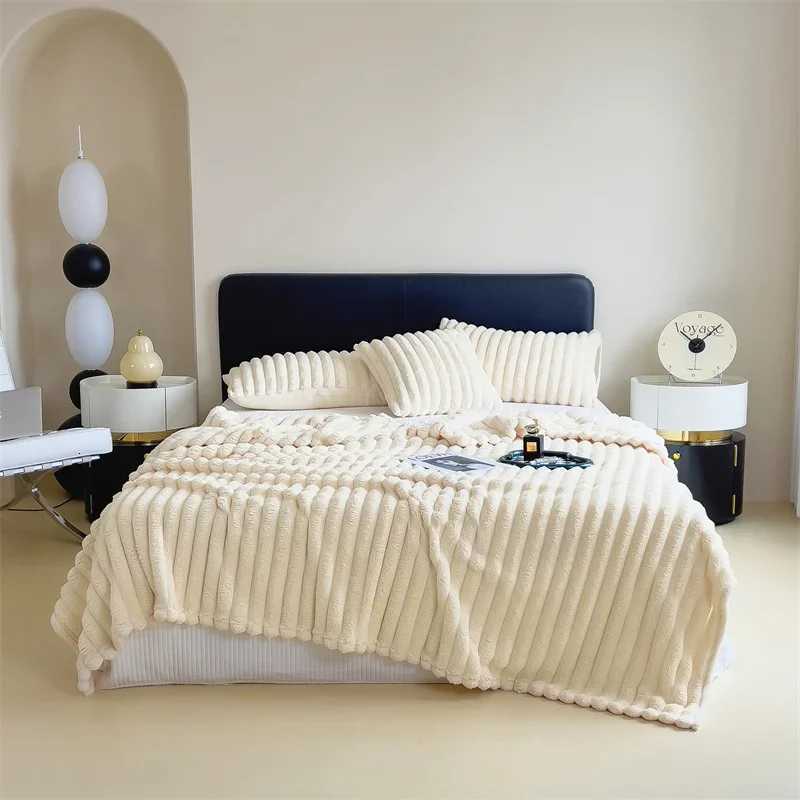 New Solid Color Rabbit Plush Blanket Office Nap Shawl Nap Air Conditioning Blanket Sofa Cover Blanket H251216 - view 4