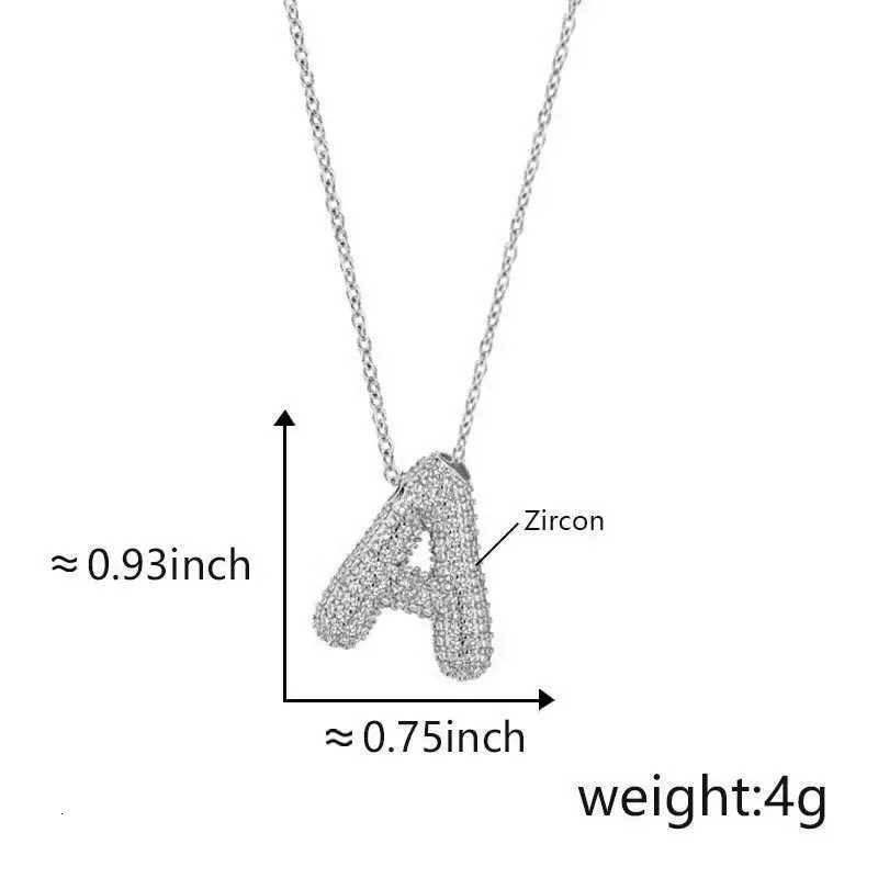 Womens 26 English Alphabet Necklace with Zircon Personality Design Clavicle Chain Silver Plated Necklace M251216