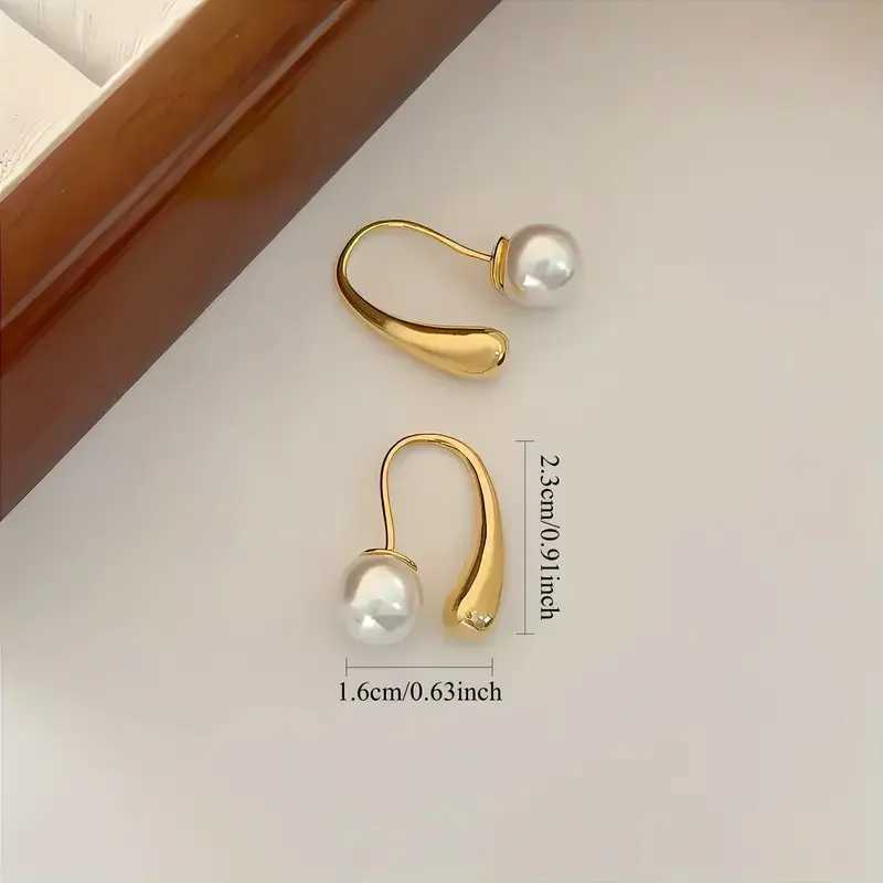 2pcs Hypoallergenic Stainless Steel imitation pearl design Stud Earrings G251216