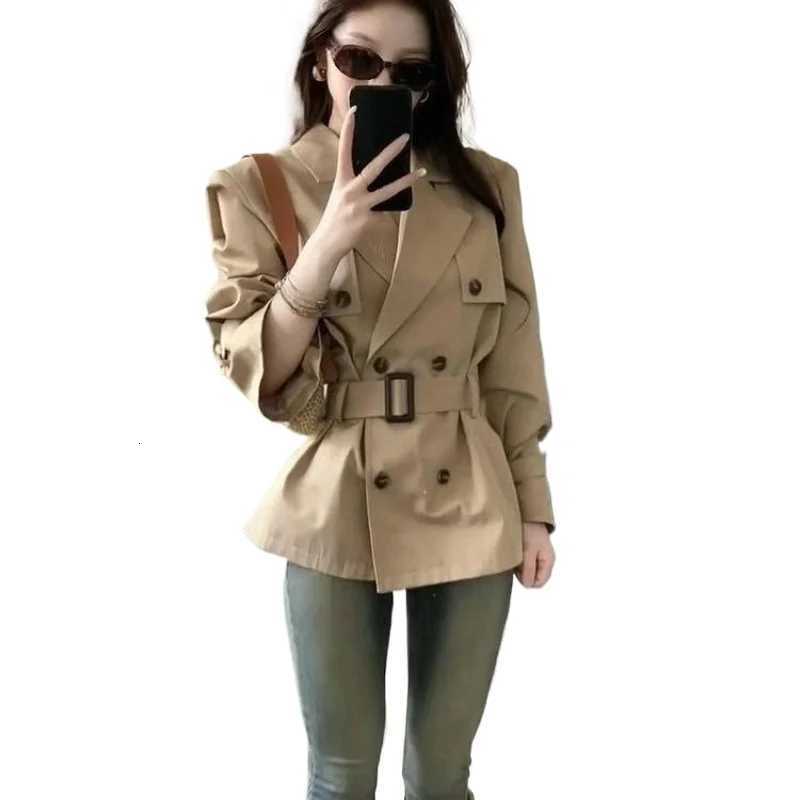 Y2K French Elegant Slim Subculture Pure Color Autumn Long Sleeve Trench 2000s Casual Korean Fashion Coats for Women Vintage ChicT251216