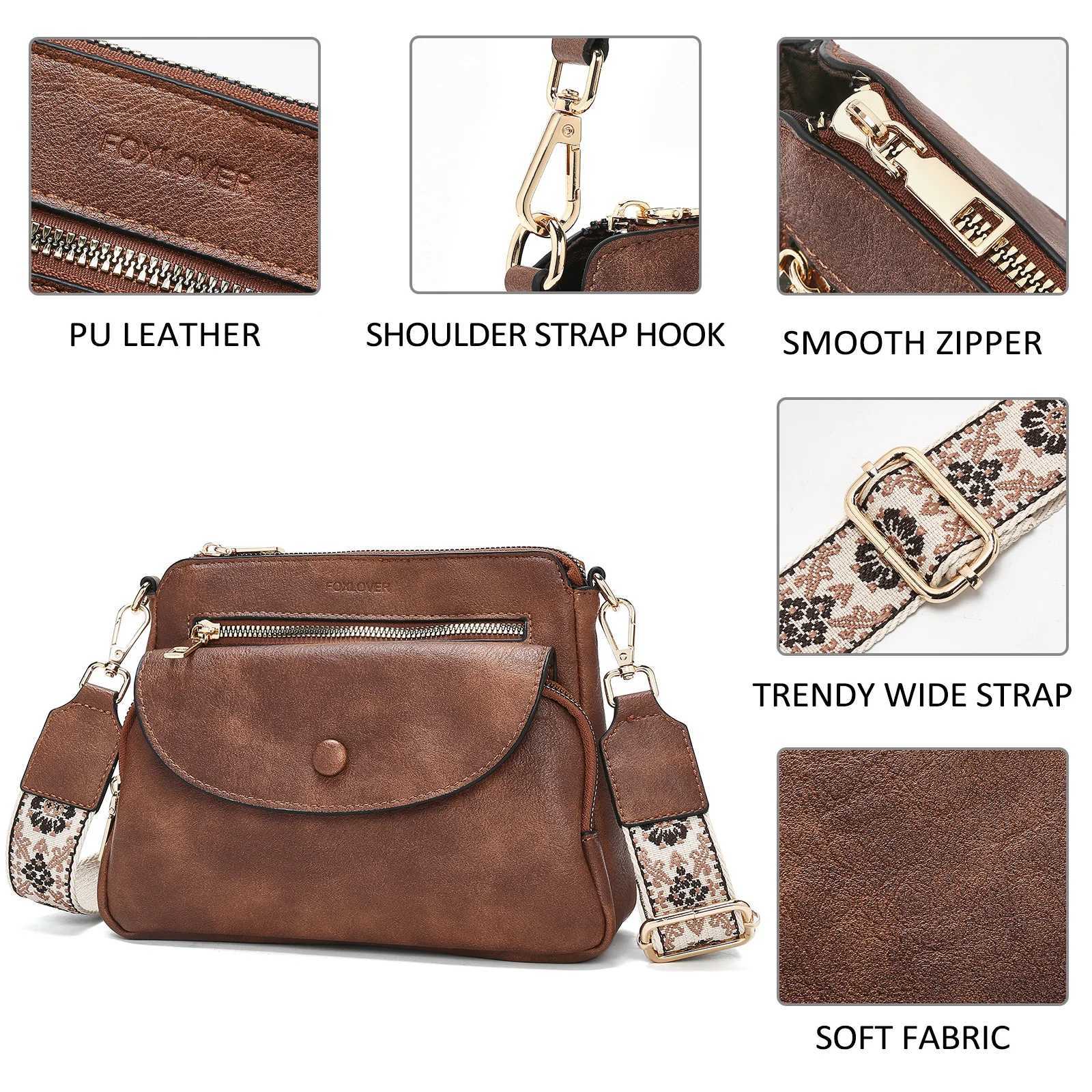 FOXER Womens Crossbody Bag 2025 Autumn Winter PU Female Shoulder Bag Simple Sport Bag Casual Messenger Purse M251216