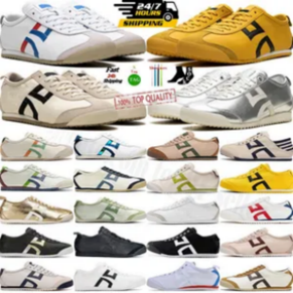 Tiger Running shoes Mexico Onitsukas 66 Lifestyle Sneakers Womens and Men White Blue Yellow Low Fashion Sports Shoes