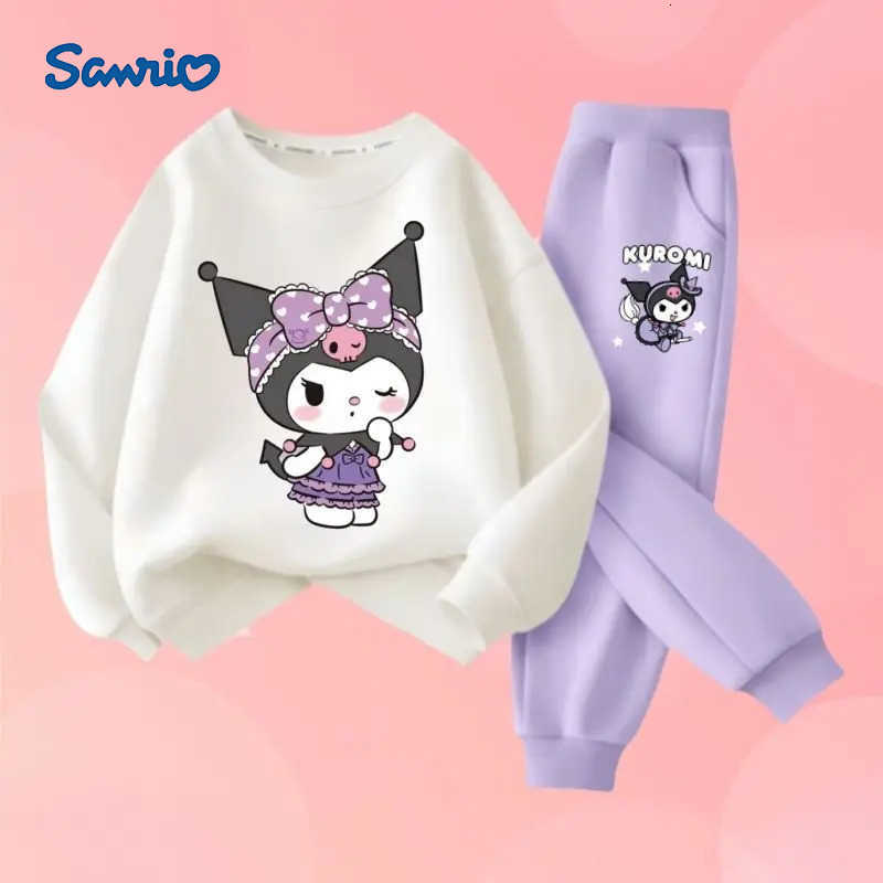 Sanrio Spring Baby Girls Fashion Cartoon Clothes Set Long Sleeve Sweatshirt and Pants 2 Pieces Set Casual Tops Bottom Outfit Set Wear H251216