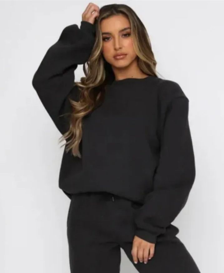 Women Sports Hooded Sweater Yoga Two Piece Set Winter Coat Fitness Sweatshirt Workout Hoodie Long Pants Jogger Suit Gym Tracksuits