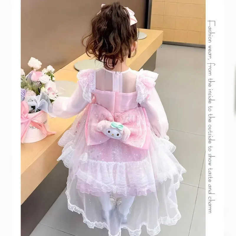 Sanrio Sanriou Girl Clothes Long Sleepes Girl Dresses Baby Girl One-Piece Dress Childrens Dresses My Melody Cinnamoroll Birthday Gift H251216