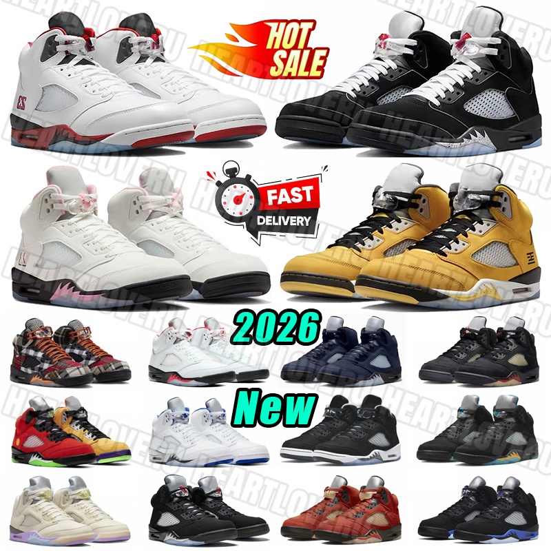 New Mens 5 5s Basketball shoes Designer Sneakers Leather rubber Fire Red Black Tongue Black Metallic Reimagined Medium Soft Pink Outdoor Shoes trainers