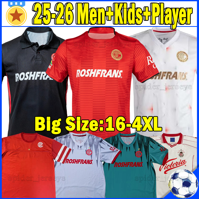 XXXL 4XL 25 26 Deportivo Toluca Soccer Jerseys Liga MX Retro 1999 01 2004 05 HELINHO MORALES PAULINHO Football Shirts 2025 2026 Player Version Men Uniforms Kids kits
