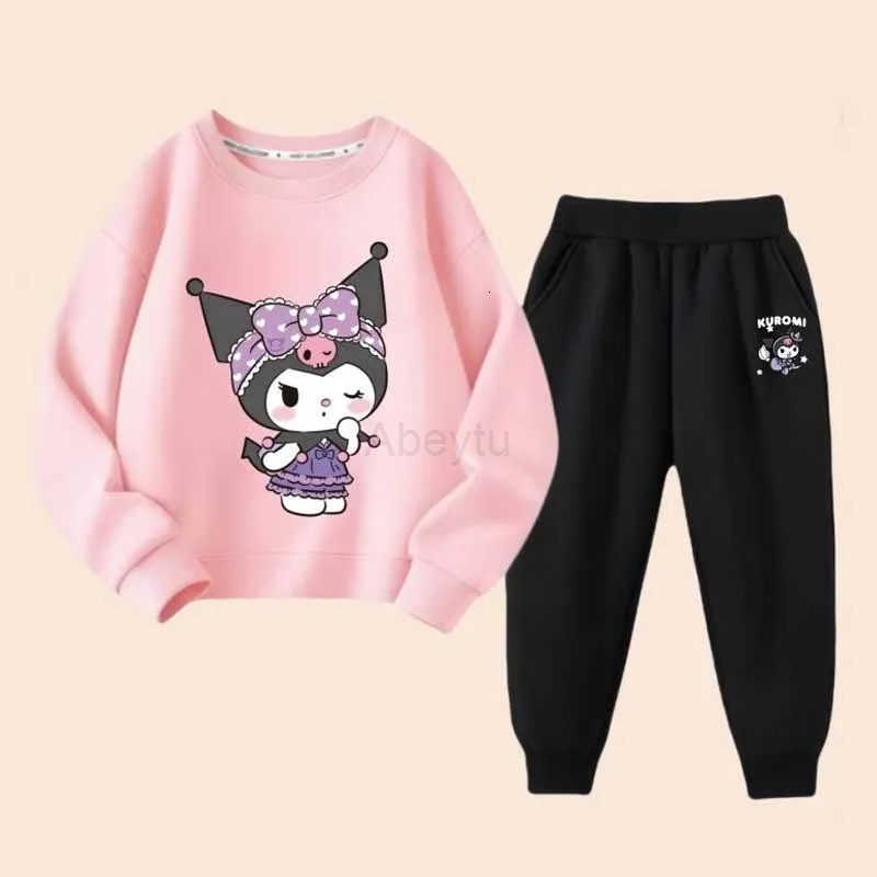 Sanrio Spring Baby Girls Fashion Cartoon Clothes Set Long Sleeve Sweatshirt and Pants 2 Pieces Set Casual Tops Bottom Outfit Set Wear H251216