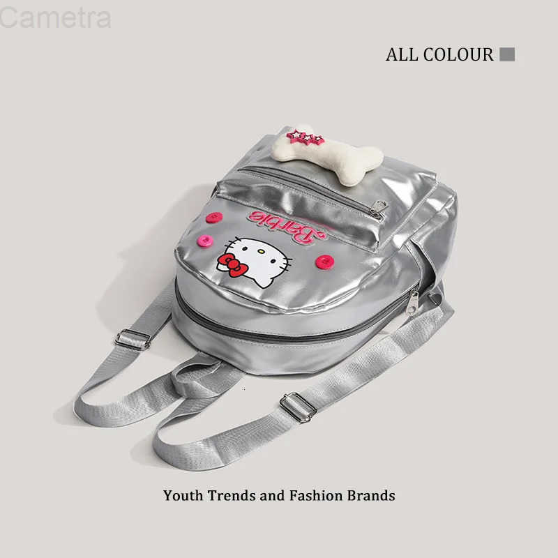 Sanrio Hello Kitty shiny cute Outdoor leisure niche design creativity leisure Exquisite versatile street fashion commuting backpack H251216