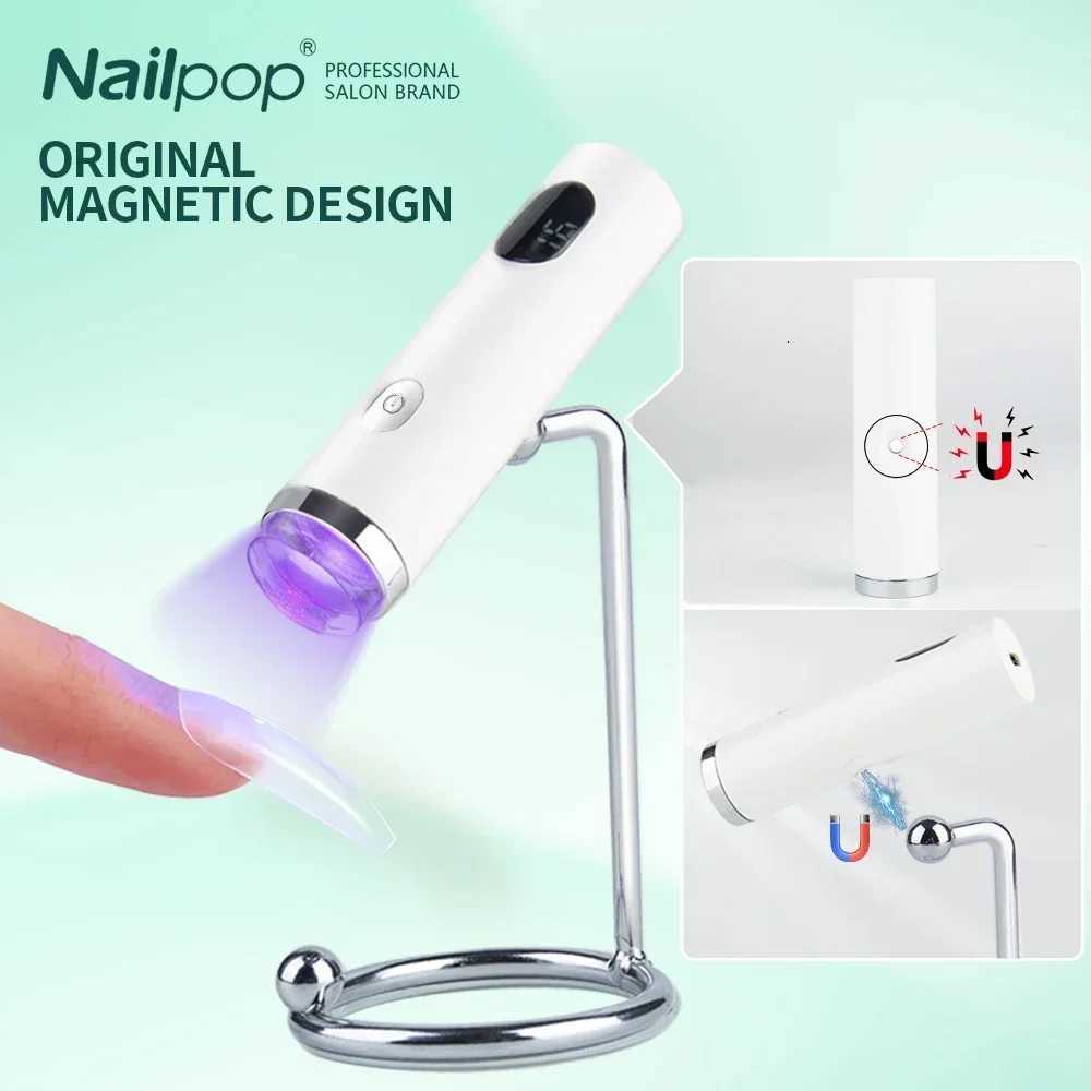 New Nailpop UV Light with Stanp Handheld Mini Nail Cure Lamp with Silicone Stamper Nail Dryer Fast Curing for Gel Polish GlueT251216