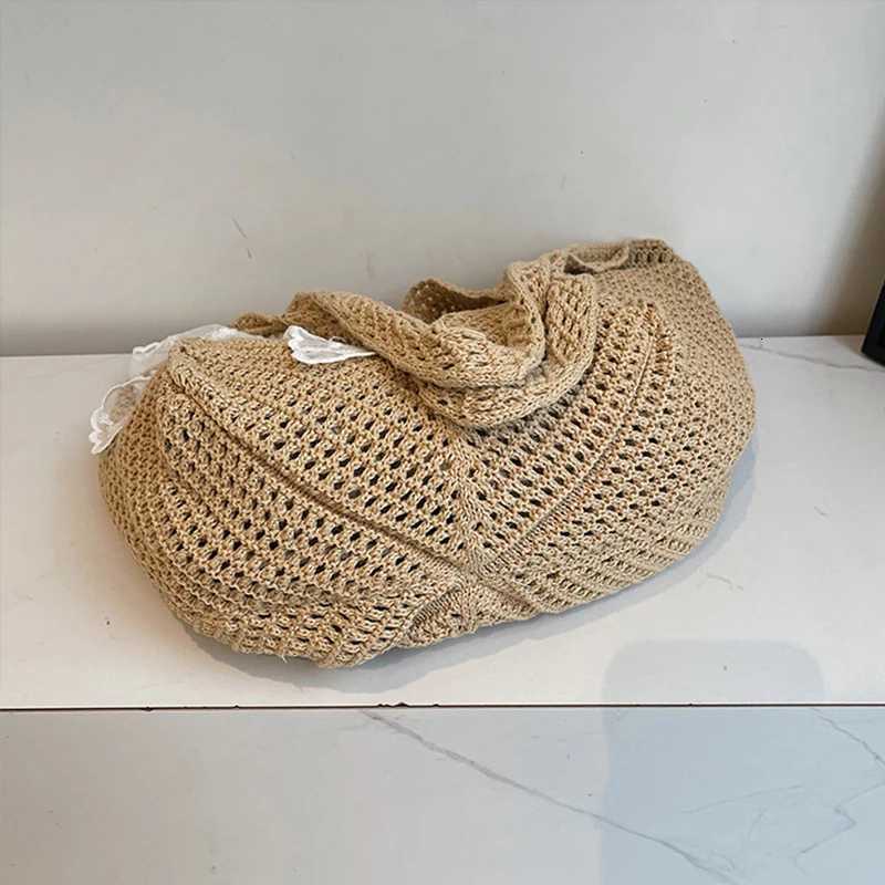 Casual Commuting Tote Bag Large Capacity Hand Woven Women Shoulder Bag Summer Lazy Style Vacation Beach Bag M251216