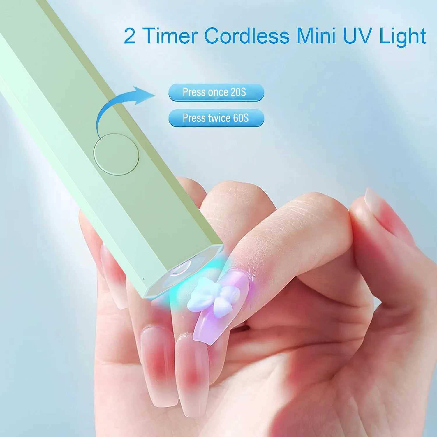 YIKOOLIN Handheld UV LED Light for Nails USB Mini Nail Dryer Nail Light for Curing All Nail Gel UV LED Nail Lamp Home Travel UseT251216