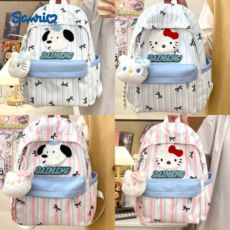 Sanrio Cartoon Hello Kittys Backpack All-Match Boy Girl School Bag Light Go Out Leisure Bags for Woman Ita Bag Canvas Large Capacity H251216
